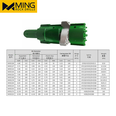 Overburden Casing Drilling System DHD340 Shank With Casing Shoe 3WB133mm MK5E