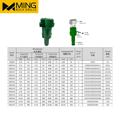Casing Tube Outer Diameter 127mm MRE101 Overburden Symmetric Casing Drilling Bit For Soft Rock Formation